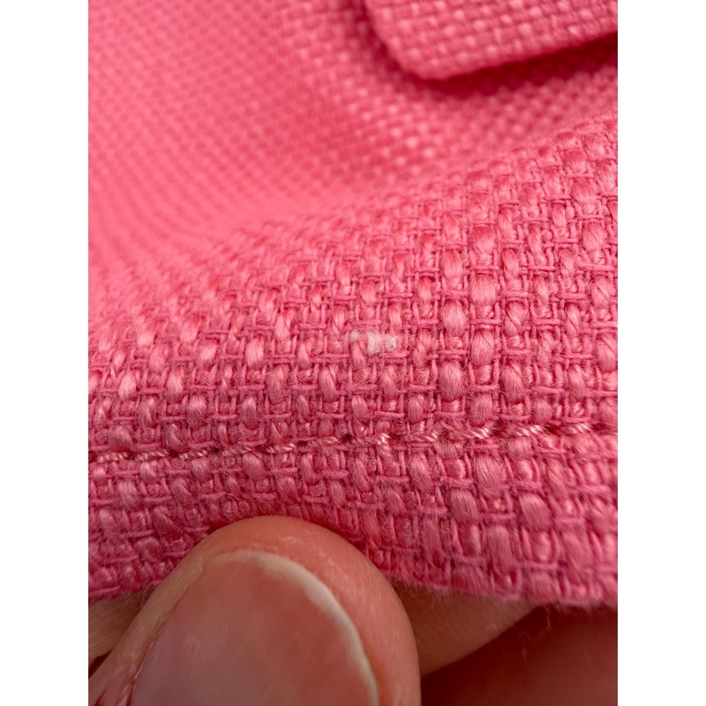 Talbots Blazer Women 12P Pink Textured Open Front Basketweave Career Barbiecore - Picture 6 of 12